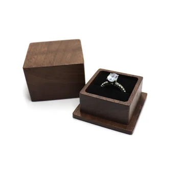 Новые изысканные Свадебные серьги-кольца из натурального орехового дерева, ювелирная витрина, подарочная коробка на день Святого Валентина, упаковка для малого бизнеса