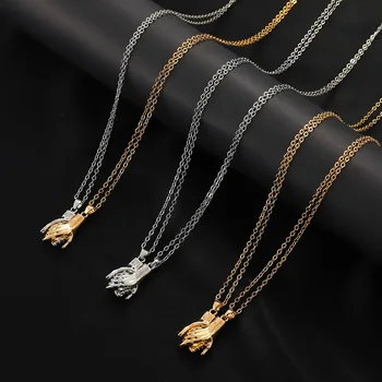 Ожерелье с магнитными парами для женщин, Модная Регулируемая Геометрическая подвеска в виде ладони, ювелирные изделия, аксессуары, подарок