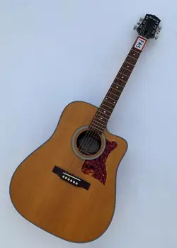 Высококачественная 42-дюймовая электроакустическая народная деревянная гитара Guitarra Корпус из цельного дерева в наличии со скидкой Бесплатная доставка F413