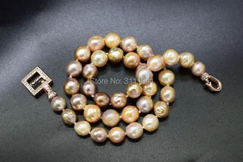 пресноводный жемчуг многоцветный барокко кеши почти круглый 9-11 мм ожерелье 18 дюймов FPPJ оптовая продажа бусин природа