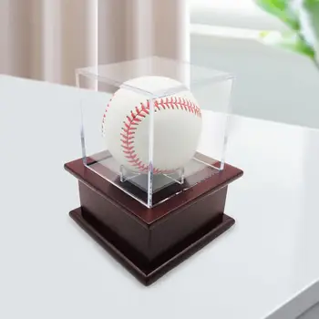 Подставка для мячей с кронштейном, Пылезащитная защита, хранение бейсбола, Прозрачная витрина для коллекционных игрушек, бейсбольный мяч официального размера