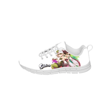 Кроссовки с рисунком Splatoon; мужская женская подростковая модная повседневная тканевая обувь; парусиновые кроссовки для бега; белая легкая обувь с 3D-принтом;