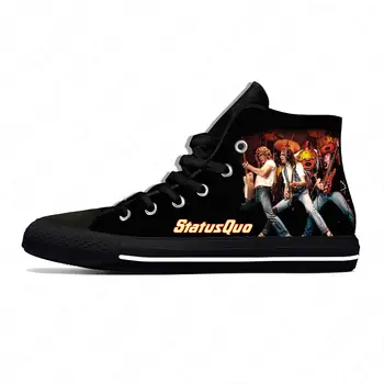 Высокие кроссовки рок-группы, Мужская Женская повседневная обувь для подростков Status Quo, парусиновые кроссовки для бега, легкая обувь с 3D принтом