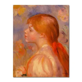 продаются большие картины маслом Девушка с красной лентой для волос Пьер Огюст Ренуар холст искусство ручной работы Высокое качество