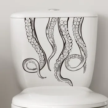Подводные животные, туалеты с осьминогами, украшения для дома в ванной комнате, самоклеящиеся наклейки на стены
