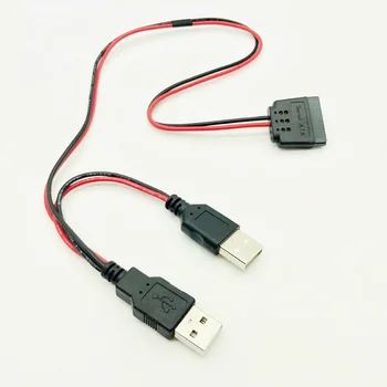 Кабель питания SATA к USB Жесткий Диск USB Адаптер 40 см USB 5 В Штекер К 15Pin SATA Женский USB Порт Источник Питания для Ноутбука 2,5 