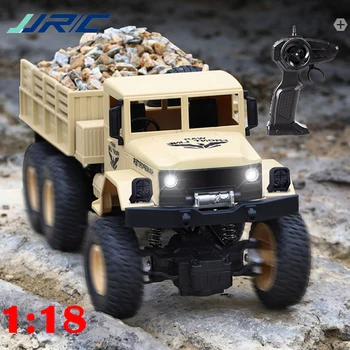 JJRC Q68 Q69 RC Transporter Truck Toy 1:18 2,4 Г Шестиколесный Военный Грузовик Со светодиодной Подсветкой на Дистанционном Управлении, Модель Внедорожного Багги