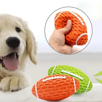 Жевательная игрушка для собак, Устойчивая к укусам, Снимает скуку, Не поддающаяся деформации Игрушка для кошек и собак, футбольные звуковые мячи для развлечения