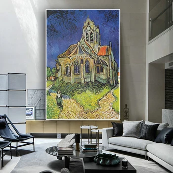 Старая Церковная Башня в Нюэнене кисти Ван Гога Картина маслом на Холсте Плакаты и Принты Скандинавская Настенная Художественная Картина для гостиной