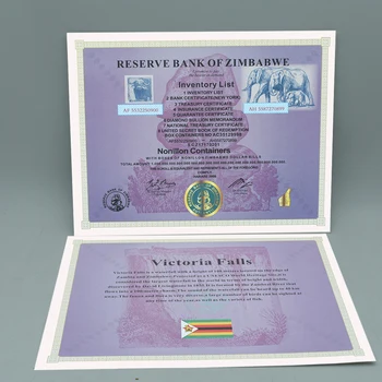 Фиолетовый сертификат Зимбабве, Банкноты, одноразовые контейнеры, бумажные деньги с флуоресцентным эффектом, коллекционный подарок
