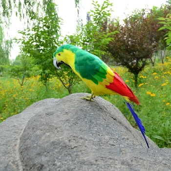 настоящая зелено-желтая модель попугая из пены и перьев, милый подарок птицы-попугая около 42 см xf2905