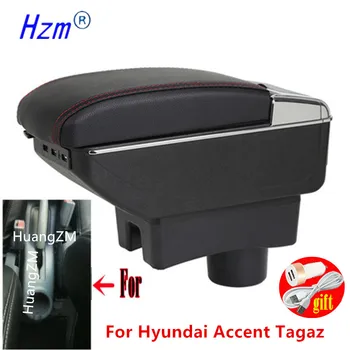 Для Hyundai Accent Tagaz автомобильный подлокотник Для Hyundai Accent Tagaz Коробка для подлокотников, Центральный ящик для хранения деталей интерьера автомобиля со светодиодом USB