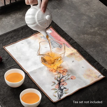 Толстое кухонное полотенце с китайской росписью, супервпитывающий чайный сервиз, салфетка для чистки стола, античный узор, украшение для чайных подушечек