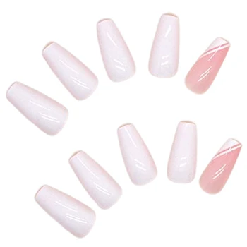Розовые Градиентные Накладные ногти Средней Плотности, Прочные и никогда не расщепляющиеся Накладные ногти для создания ногтей своими руками в домашних условиях