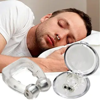 4 /1ШТ Силиконовый Магнитный зажим для носа от храпа, лоток для сна, ночное устройство для защиты от апноэ, предотвращающее храп, с ящиком для хранения