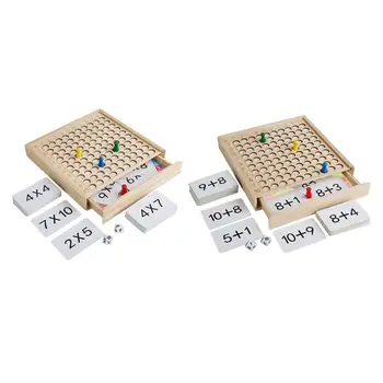 Деревянная доска для умножения Монтессори, игра для подсчета чисел для детей