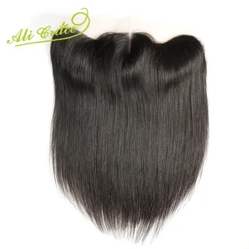 Ali Grace Hair 13x4 От уха до уха Малазийские Прямые Волосы На Кружеве 100% Человеческие Волосы Remy Swiss Lace Frontal 130% Плотности
