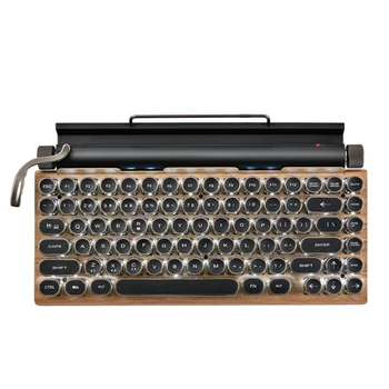 Ретро Клавиатура для пишущей машинки Беспроводные механические клавиатуры Bluetooth 83 клавиши Компьютерная клавиатура для игр на портативных ПК