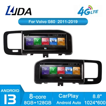 8G + 128G Android 13 Автомобильный Мультимедийный Плеер Для Volvo S60 V60 2011-2020 GPS Навигация Видео Автомобильное Радио Стерео DSP Carplay 8,8