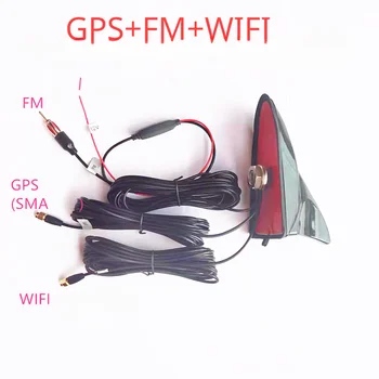 Антенны для крепления акульих плавников на крыше автомобиля для навигационной системы GPS, Wi-Fi + Приемник, Автомобильный стерео FM/AM-радиоусилитель