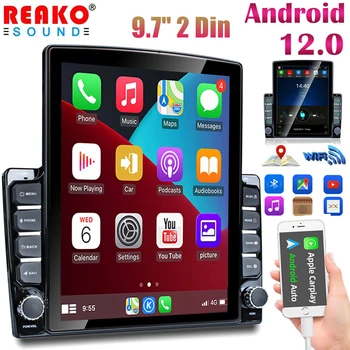 X-REAKO 9,7-дюймовый Carplay Android 12 Автомобильный Радиоприемник Стерео С Вертикальным Разделением Экрана Автомобильная GPS-Навигация BT Phonelink USB-плеер