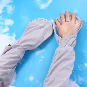 Летние рукава из ледяного шелка Солнцезащитные перчатки Женские Анти-УФ Тонкие Дышащие Большие Свободные гетры для пальцев Рукава
