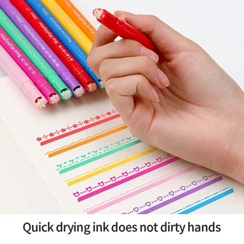 Набор эстетических ручек-маркеров, 8 различных форм, ручки-маркеры с двойным наконечником для детей, новые канцелярские школьные принадлежности