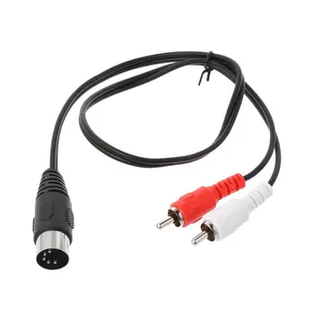 0,5 М/1,5 м 5-контактный разъем Din на 2 штекера RCA Аудио-видео кабель-адаптер, провод, разъем шнура для DVD-плеера