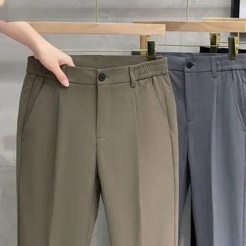Мужские повседневные длинные брюки, свободные мужские брюки на осень и весну 2023, высококачественные мужские брюки с эластичной резинкой на талии для мужчин A234