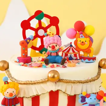 Силиконовый Цирковой клоун, Помадка, украшение для торта, Тематическое украшение для торта, Именинницы, Топпер для душа Счастливого ребенка, Детский цирк X2I8