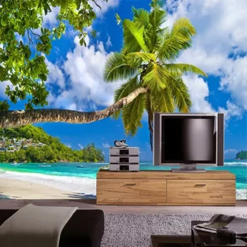 wellyu Пользовательские 3 d фрески океанские обои набор обоев ТВ пляжная сцена фото 3 d обои бесплатная доставка стены