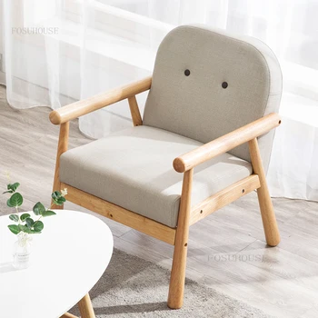 Одноместный диван для гостиной в скандинавском стиле, современные минималистичные дизайнерские кресла со спинками, диваны для отдыха в кофейне из массива дерева L