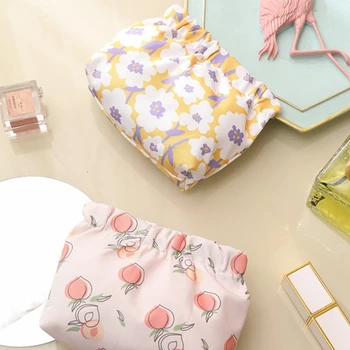 Женский портативный кошелек с цветочным принтом, сумка для наушников, милый органайзер для наушников, сумка для хранения различных косметических принадлежностей для губной помады