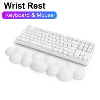 Эргономичная накладка для запястья Cotton Cloud Keyboard, кожа/губка с эффектом памяти, нескользящие накладки для запястья клавиатуры для ноутбука, домашнего офиса