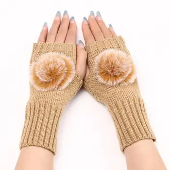 Сохраняющие тепло Износостойкие повседневные перчатки без пальцев, женские зимние теплые повседневные перчатки для повседневной носки