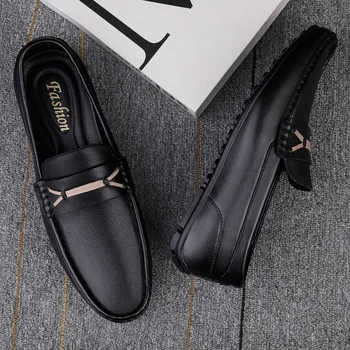 Итальянская повседневная обувь, мужская брендовая официальная роскошная обувь без шнуровки, мужские лоферы, Мокасины, коричневая обувь для вождения из натуральной кожи, деловые туфли