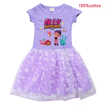 Эбби Хэтчер/ Летнее платье принцессы с короткими рукавами для маленьких девочек, детская повседневная одежда с героями мультфильмов, детское платье для свадебной вечеринки