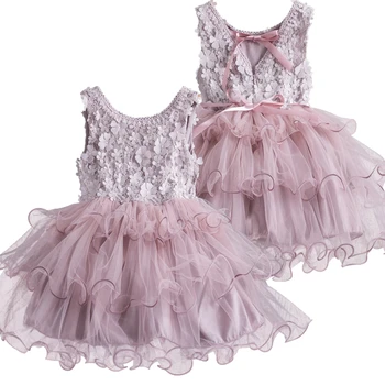Одежда для маленьких девочек, Летнее платье-пачка без рукавов с цветочным узором, повседневная одежда для маленьких девочек, праздничное платье принцессы, платье для девочек в цветочек